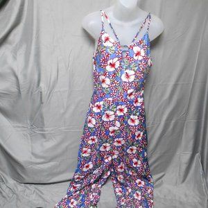 NWT Beauty Angel blue floral jumpsuit medium